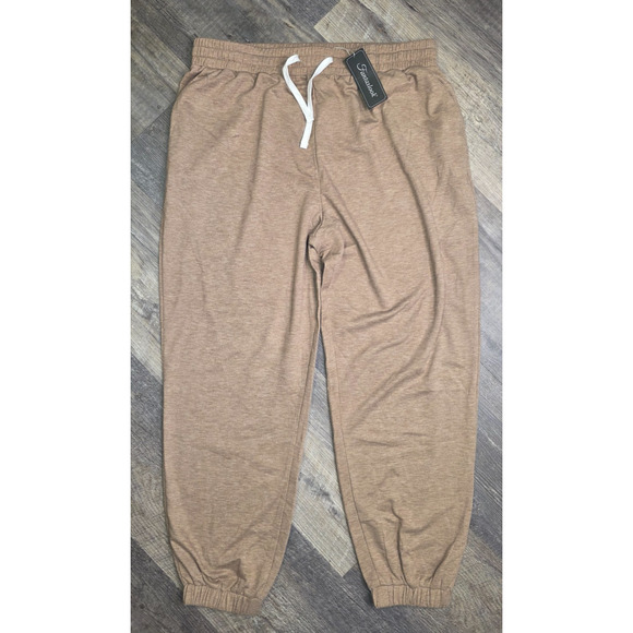 Fantaslook Pants - New Fantaslook Womens Joggers Sweatpants Heathered Tan Beige Lounge Pants Size X